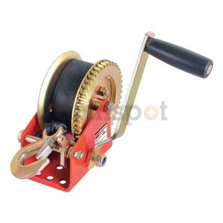 Dayton 12U366 Ratcheting Winch w/Strap, Spur, 1400 lb.