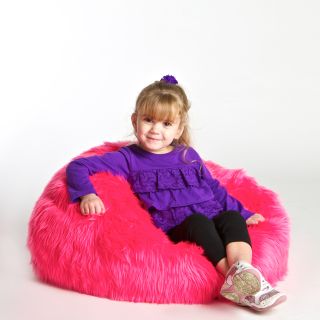 Neon Pink Faux Fur Bean bag Lounge Chair Today $155.99