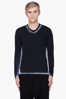 Comme Des Garçons Shirt Black Printed Wool Knit Sweater for men