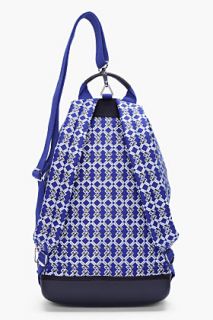 KRISVANASSCHE Blue Bolt Print Backpack for men