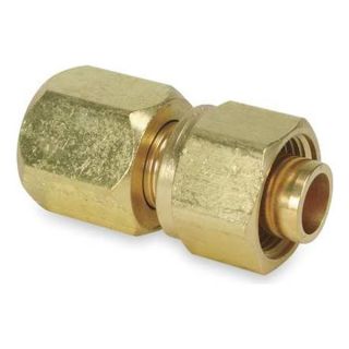 Parker 6 6 X6HBZ6 B GR Flare Fitting, 37 Degree, 3/8 In, Brass