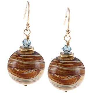 Charming Life 14k Goldfill Saturn Glass and Crystal Earrings