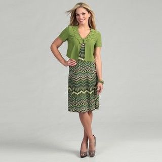 Julian Taylor Womens Citrine Green 2 piece Dress