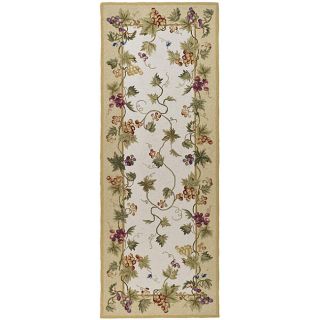 Hand hooked Aubusson Ivory/ Black Wool Rug (39 x 59) Today $93.99