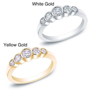 14k Gold 1/2ct TDW Five stone Bezel Diamond Ring (H I, I1 12) Today $