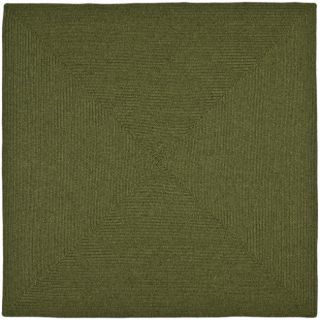 Hand woven Reversible Green Braided Rug (8 Square)