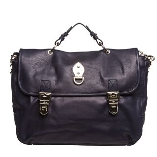 Mulberry Oversized Navy Leather Satchel Handbag