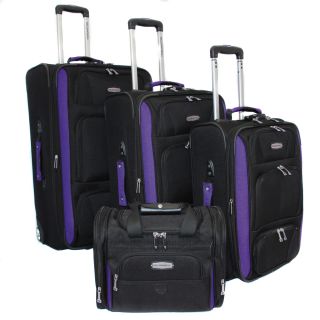 Bell + Howell Purple Quick Access 4 piece Expandable Luggage Set Today