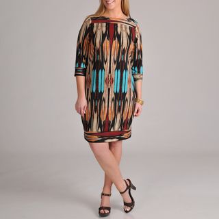 Tiana B Womens Plus Size Tribal Printed Tunic ITY Dress