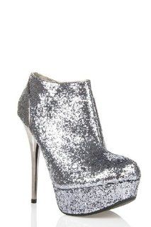 SPRKLE BLING (Silver) Glitter High Heel Bootie (Neutral 237) Shoes