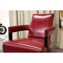 Kenorah Red Leather Modern Club Chair