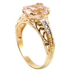 Michael Valitutti 14k Gold Morganite and Diamond Accent Ring