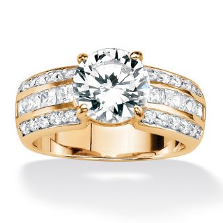 Ultimate CZ 18k Gold Over Sterling Silver Cubic Zirconia Ring