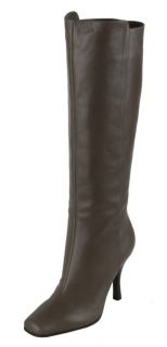 Jimmy Choo Pewter Leather Knee High Boots