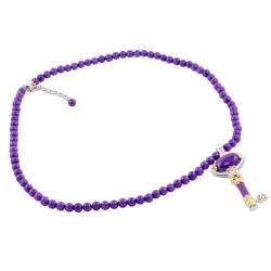 Michael Valitutti Two tone Purple Jade Key Necklace