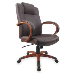 Approved Vendor 2UMV1 Exec Leather Chair, 42 In H, Oxblood