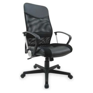 Approved Vendor 2UMV9 Mesh/Poly Hi Back Chair, 42 In H, Blk