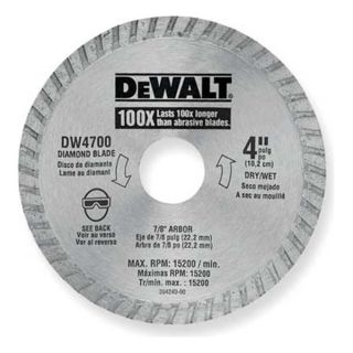Dewalt DW4703 Diamond Saw Bld, Dry, cntnuos Rim, 8 In Dia