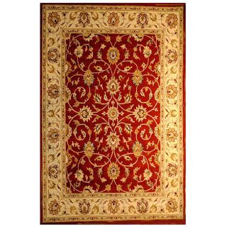 Hand tufted Indo Red/ Beige Wool Rug (8 x 10)