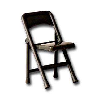 Black Folding Chair for Wrestling Action Figures Toys