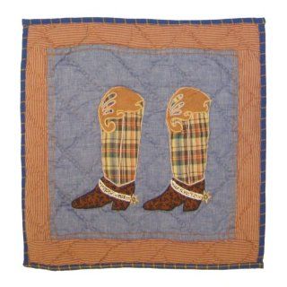 Patch Magic Cowboy, Boot Toss Pillow, 16 Inch by 16 Inch