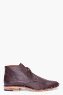 Shipley & Halmos Dark Brown Leather Max Desert Boots for men