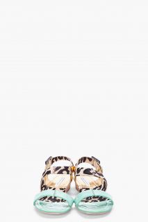Diane Von Furstenberg Mint And Leopard Janee Sandals for women