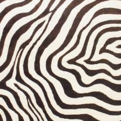 Indo Hand tufted Zebra print Brown/ Ivory Wool Rug (5 x 8
