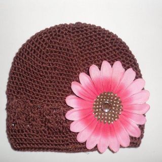Bow Clippeez 2 Envy Pink Flower Clip Brown Hat