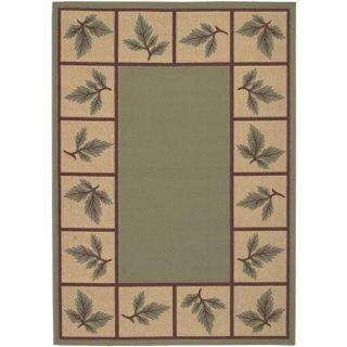 Picnic Green Botanical Border Indoor/Outdoor Rug (23 x 46) Today $