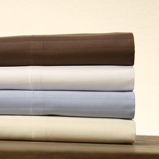 Cotton Sateen Damask Stripe 400 Thread Count Sheet Set