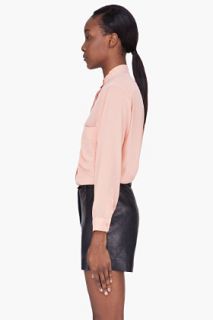 See by Chloé Pink Silk Crepe Henley Blouse for women