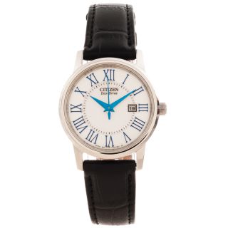 Citizen Womens Eco Drive Black Leather Strap Watch Today $138.75
