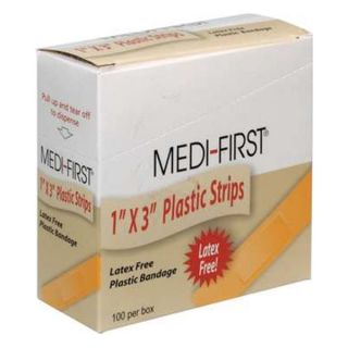 Medique 60033 Plastic Bandage, Sterile, 1 x 3 In, PK 100