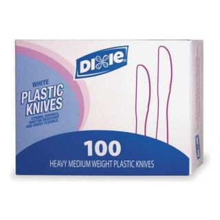 Dixie KM207 Plastic Knives, White, Pk1000