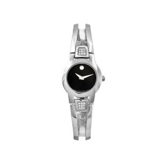 Movado Womens Amorosa Stainless Steel Black Dial Watch