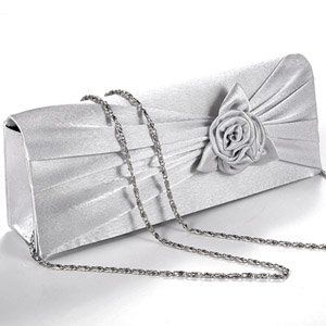 Luxus Satin Clutch Tasche Abendtasche Handtasche mit Rosa und Traeger