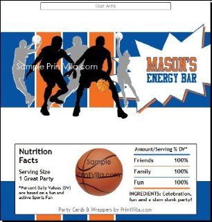 Blue Orange Basketball Team Candy Bar Wrappers Sports