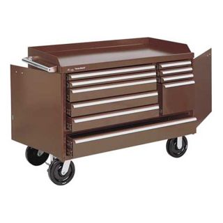 Kennedy 4810B Rolling Cabinet, 48 W, 10 Drawer, Brown