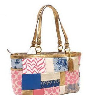 Coach Signature Patchwork East West Gallery Book Bag Purse Tote 17098