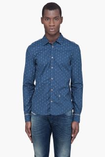 Diesel Navy Scheat Anchor Buttondown for men