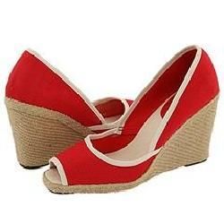 Nine West Topaza Red/ Natural Canvas