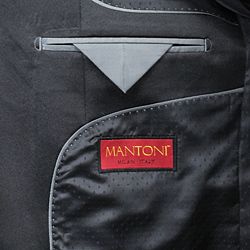 Mantoni Mens Black Wool 2 button Tuxedo