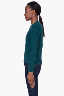A.P.C. Teal Wool Knit Shetland Sweater for women