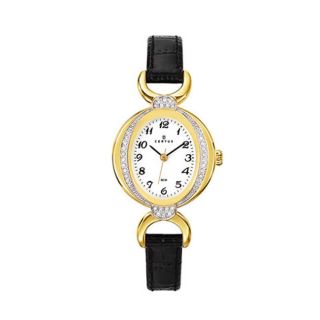 Certus Paris Womens Black Calfskin White Dial Watch Today $69.99