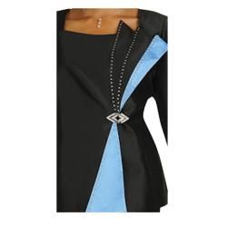 Divine Apparel Two Tone Off Centered Womens Skirt Suit