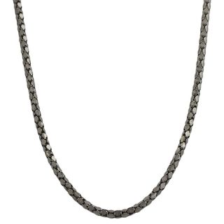 Black Rhodium Silver 18 inch Coreana Popcorn Chain Necklace