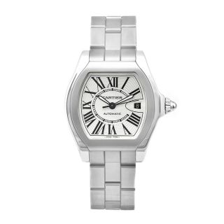 Cartier Mens Roadster Stainless Steel Silver Dial Watch