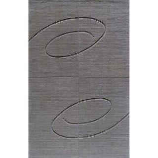 Hand tufted Manhattan Swirl Grey Wool Rug (8 x 11)
