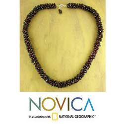 Loves Fortunes Garnet Beaded Necklace (India)